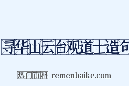 寻华山云台观道士造句是什么意思的图片